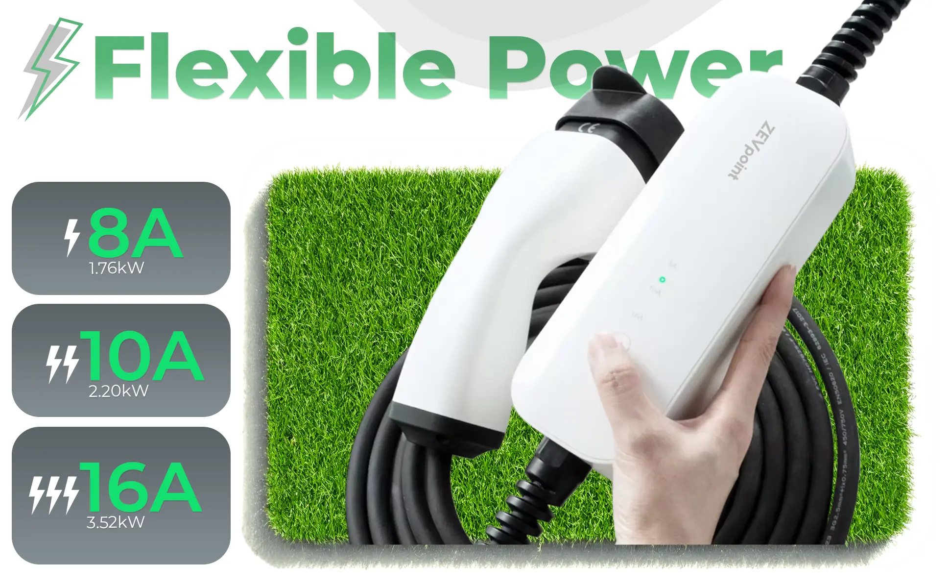 Aveo 3.6kw Portable EV Charger with 3 Current settings